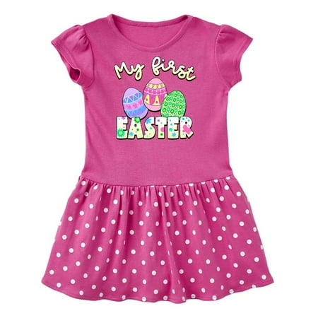 

Inktastic My 1st Easter Colorful Decorated Eggs Gift Baby Girl Dress