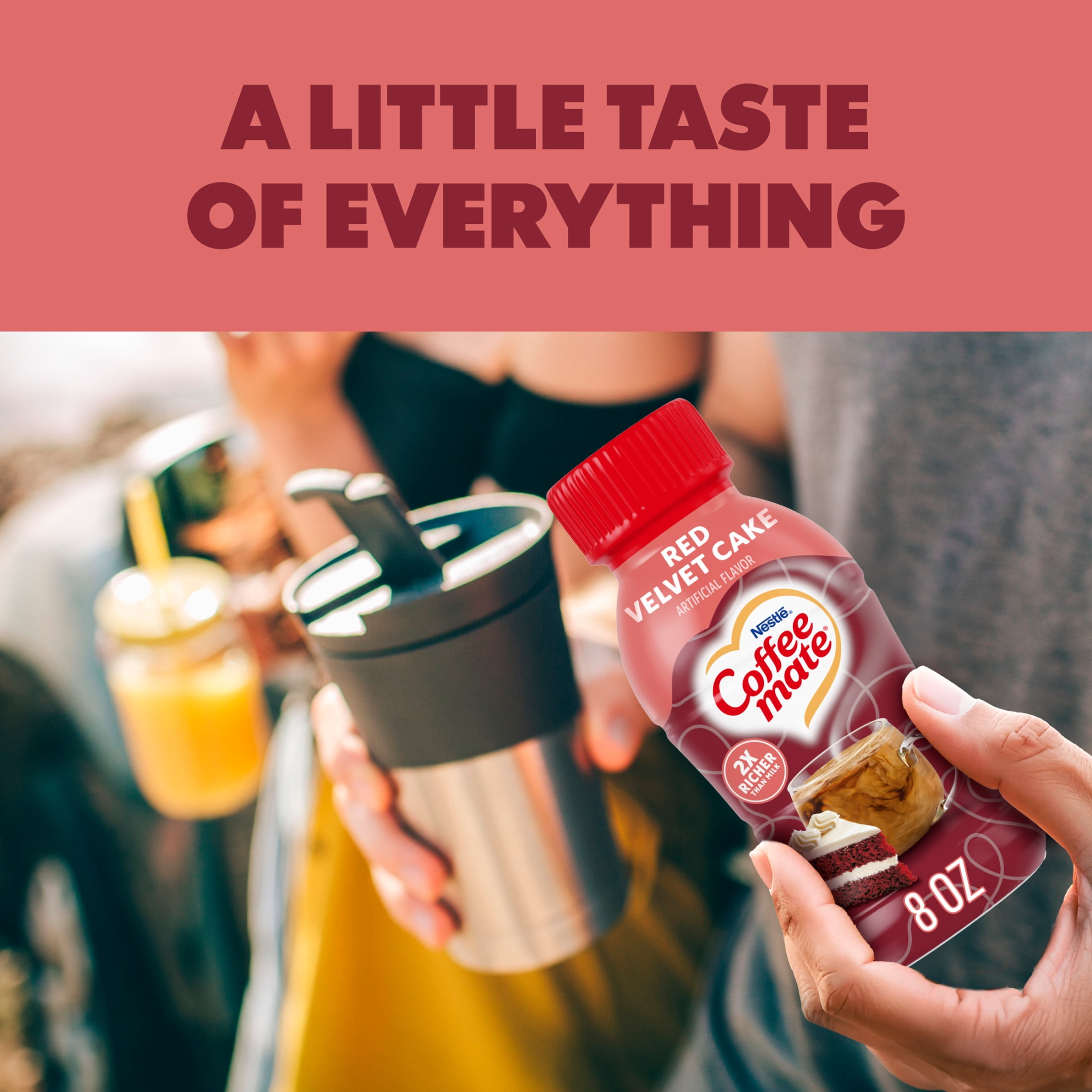 Coffee mate Red Velvet Cake Flavored Coffee Creamer, Non Dairy Coffee Creamer 8 fl oz