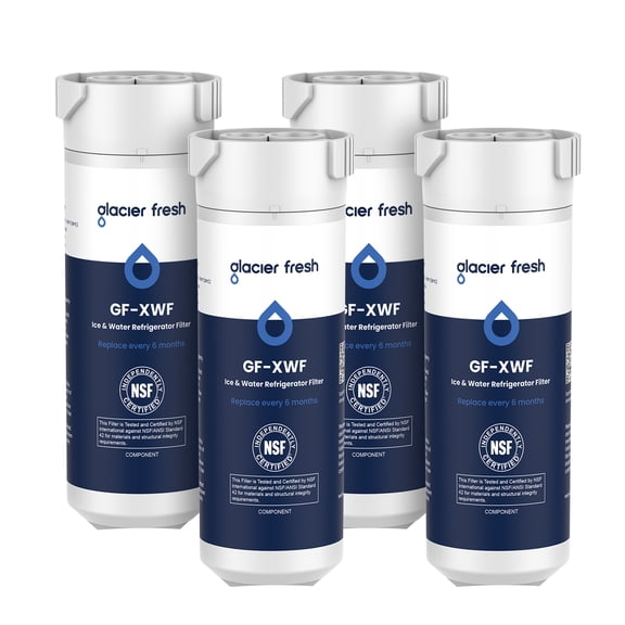 GLACIER FRESH XWF Replacement For GE XWF Refrigerator Water Filter Pack of 4 (Not XWFE)