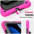 thumbnail image 7 of FJLBDE Case for iPad 9th 8th 7th Gen 10.2 inch 2021 2020 2019, 360 Rotating Stand Handle Shoulder Strap Heavy Duty Shockproof Cover, Rose, 7 of 7