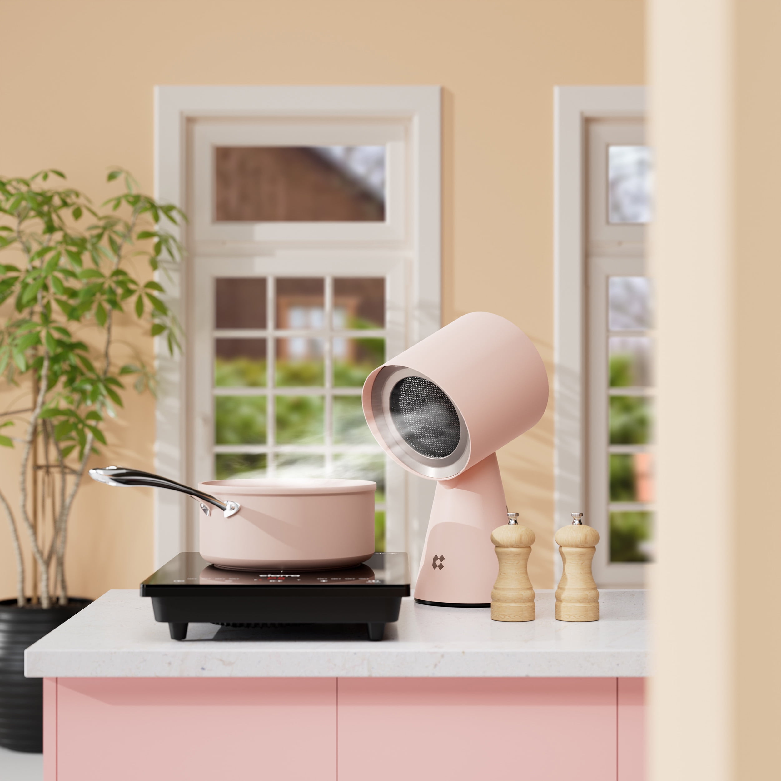 Ciarra HOOD TO GO Portable Mini Desktop Range Hood, Sakura Candy