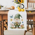 thumbnail image 5 of Table Runner Green Gnome Blue Butterfly Table Decoration for Kitchen Dinning Mushroom Flowers Table Decoration for Indoor Outdoor Party Wedding Decor 13x72 Inch, 5 of 7