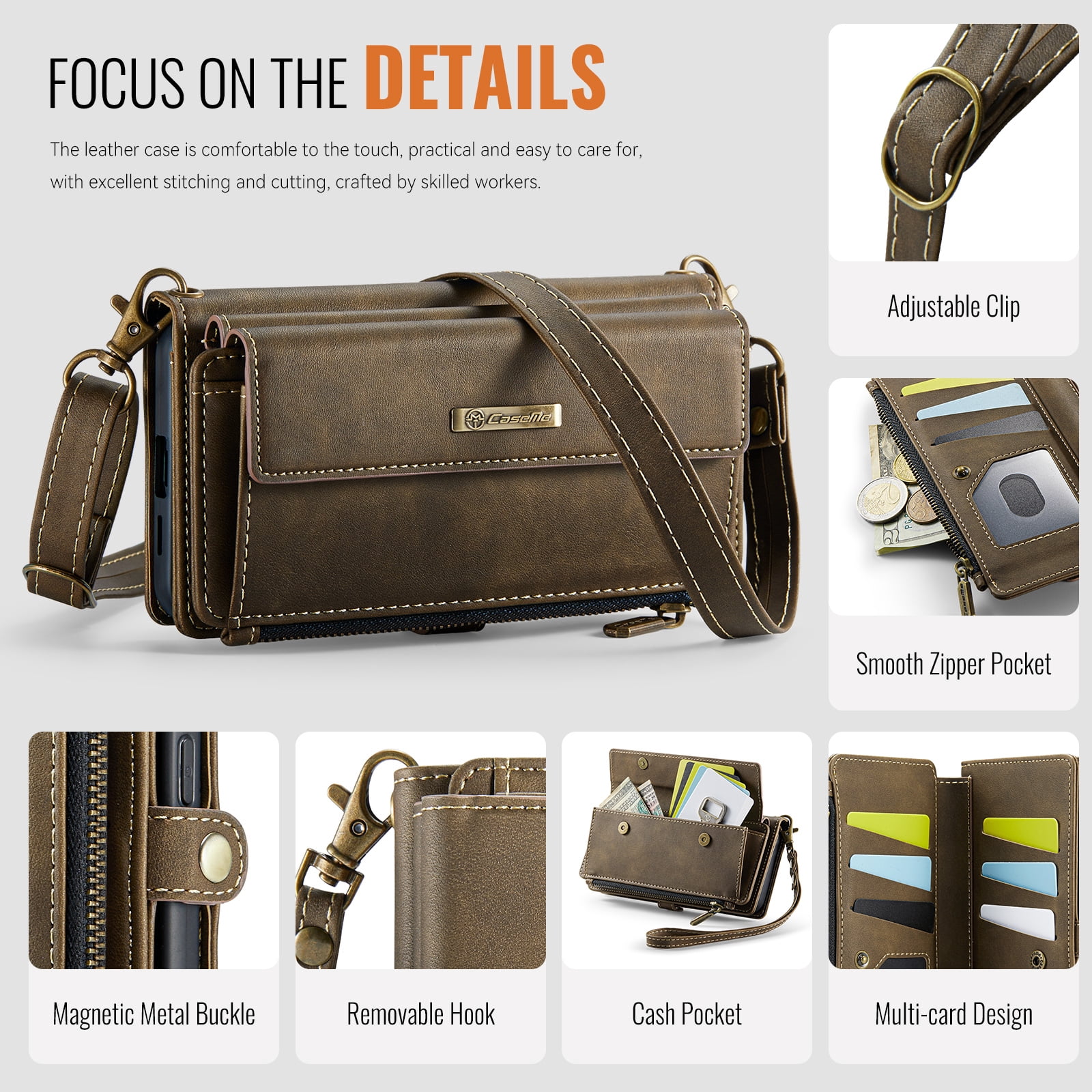For Samsung Galaxy S25 Ultra Wallet Case, RFID Blocking PU Leather Case Women Men Kickstand flip Cover Wrist Strap Zipper Credit Card Holder Slot