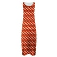 thumbnail image 4 of JSheng Womens Summer Casual Dresses Polka Dot Printed Sleeveless Round Neck Pocket Dress Comfy & Fashion Orange L, 4 of 5