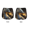 thumbnail image 3 of Balery Golden White Fire Dragon Pantalones cortos deportivos para mujer con forro y dos bolsillos, elásticos, para entrenamiento, gimnasio, yoga-XX-Large, 3 of 7