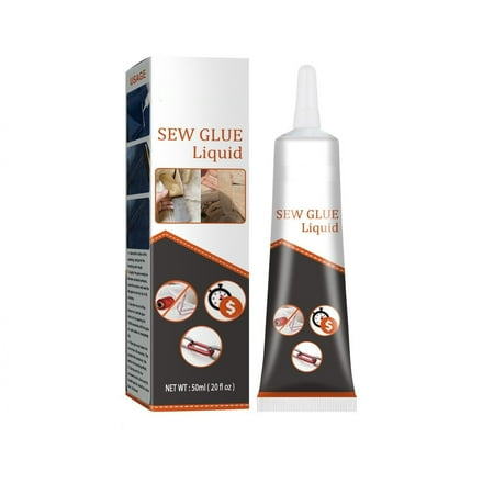 LMTODLFG Fabric Glue for Clothing Permanent Washable, Liquid Stitch Fabric Adhesive, Anti-Fray Check, Super No-Sew Clear Fusion Glue for All Patches, 24 Hour Dry and Waterproof