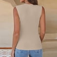 thumbnail image 3 of Womens Halter Tank Tops Ribbed Sleeveless Shirts Slim Casual Solid T Shirt, 3XL, 3 of 6