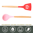 thumbnail image 3 of Sistema del silicón de los utensilios de la cocina, utensilios de cocina resistentes al calor con la manija de madera, utensilio de cocina antiadherente, 3 of 5