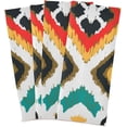 thumbnail image 6 of Colorful Ikat Geometric Tea Towels 4 Pack Diamonds Ethnic Kitchen Dish Cloth with Hanging Loop, 18"x28" Lint-Free Absorbent Towel for Kitchen Drying Wiping and Cleaning, 6 of 7
