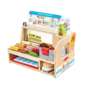 Melissa & Doug Wooden Slice & Stack Sandwich Counter with Deli Slicer – 56-Pieces - FSC Certified