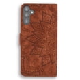 thumbnail image 3 of Feishell Flip Wallet Case for Samsung Galaxy S24 Plus, Magnetic Clasp Folio Shockproof Embossed Pattern PU Leather Magnetic Clasp Folio Protective Phone Cover with Kickstand & Card Slots,Brown, 3 of 7
