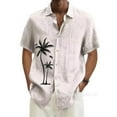 thumbnail image 2 of Inglocry Short Sleeve Shirts for Men Hawaiian Button Down Casual Summer Western Shirts Beach Solid Tshirts Collared Neck Tops White 4XL, 2 of 5