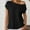 Black, variant on Zedker Womens Off One Shoulder Sweater Short Sleeve Casual Loose Knit Trendy Tops,Plus Size White L