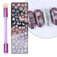 thumbnail image 1 of Flmtop 1Set Nail Stamping Plate Exquisite Pattern Shiny Effect DIY Nail Transfer Print Template for Makeup, 1 of 10
