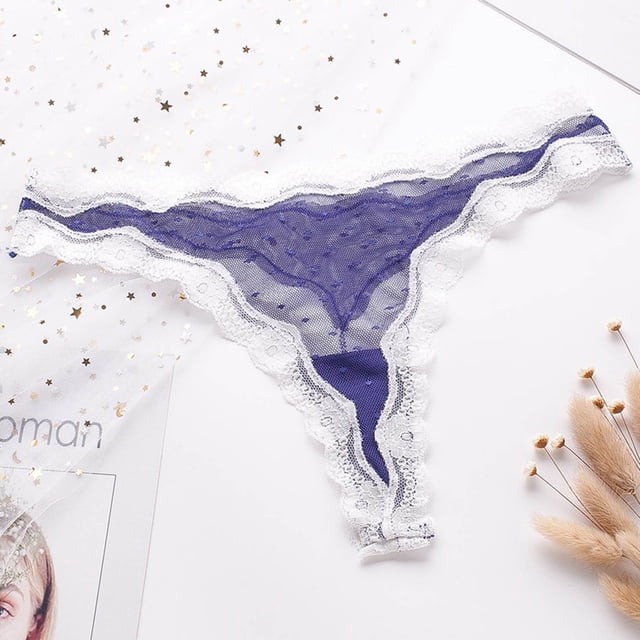 Qiopertar Liquidation à Moins de 5$ Culotte String Taille Basse en Gaze Transparente Broderie Fleur Mode Femme jusqu'à 90 % de Réduction
