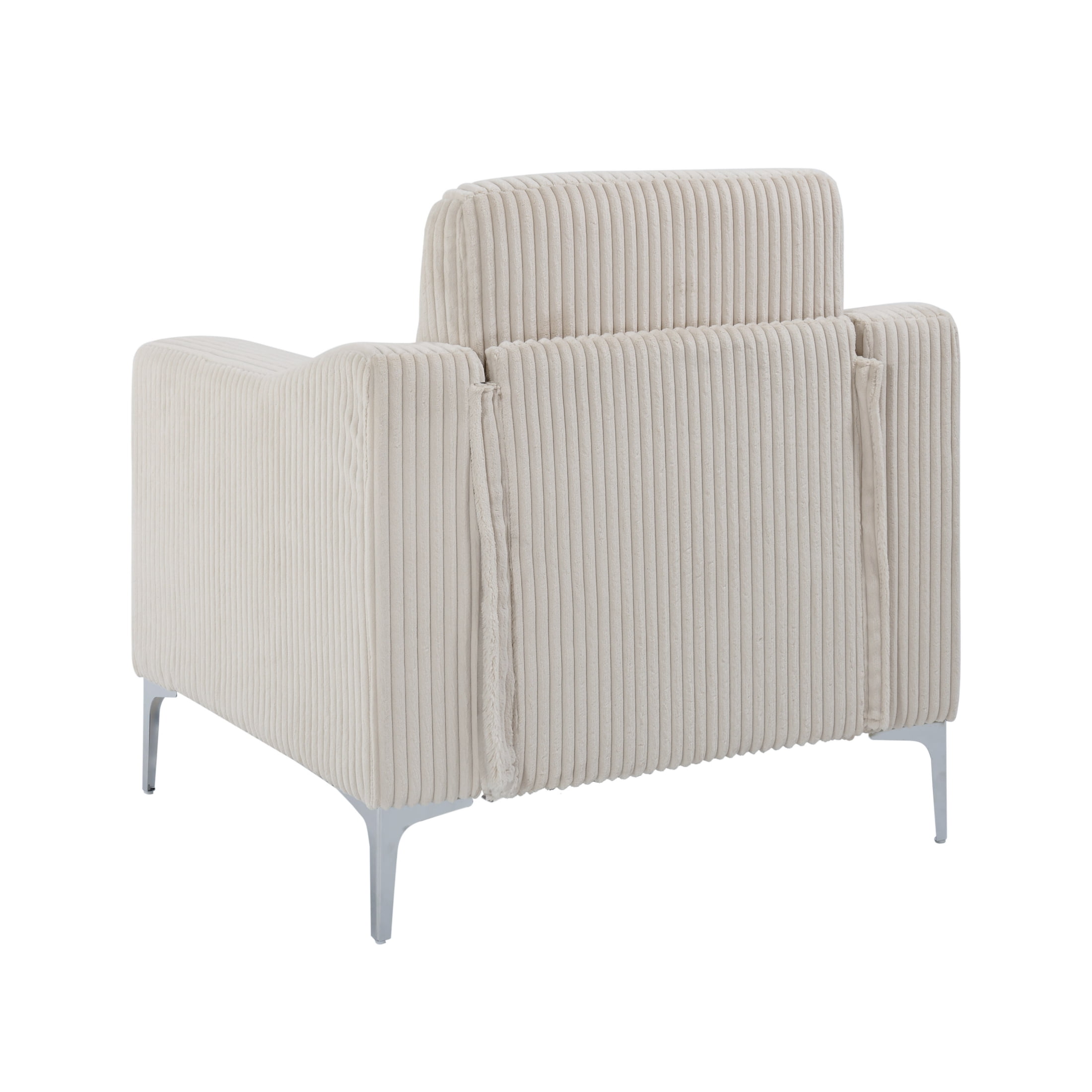 Vinform Accent Chair, Upholstered Armchair for Livingroom, Corduroy, Beige