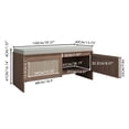 thumbnail image 2 of Aukfa Upholstered Entryway Shoe Storage Bench with Faux Rattan Cabinet Doors for Hallway/Bedroom/Living Room,Natural, 2 of 8