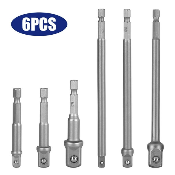 Tsv 6pcs Power Drill Socket Adapter Extension Set Cr V Steel Hex Shank Drill Bits Bar Tsv 6pcs Power Drill Socket Adapter Extension Set Cr V Steel Hex Shank Drill Bits Bar