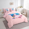 thumbnail image 3 of Manfei Sea Animal Axolotl 7pcs Bedding Comforter Set,Colorful Sealife Croal Queen Bedding Sets,First Letter P Queen Sheet Sets For Girls,Super Cozy Room Decor Reversible, 3 of 8
