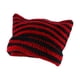 thumbnail image 3 of Gorro de ganchillo con orejas de gato, gorro de punto, gorro holgado, hecho a mano, cálido, accesorios para disfraces Negro y rojo, 3 of 9