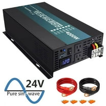 Pure Sine Wave Inverter 4000W 24V to 120V Car Power Converter 8000W Peak Truck RV Battery Generator Solar Home