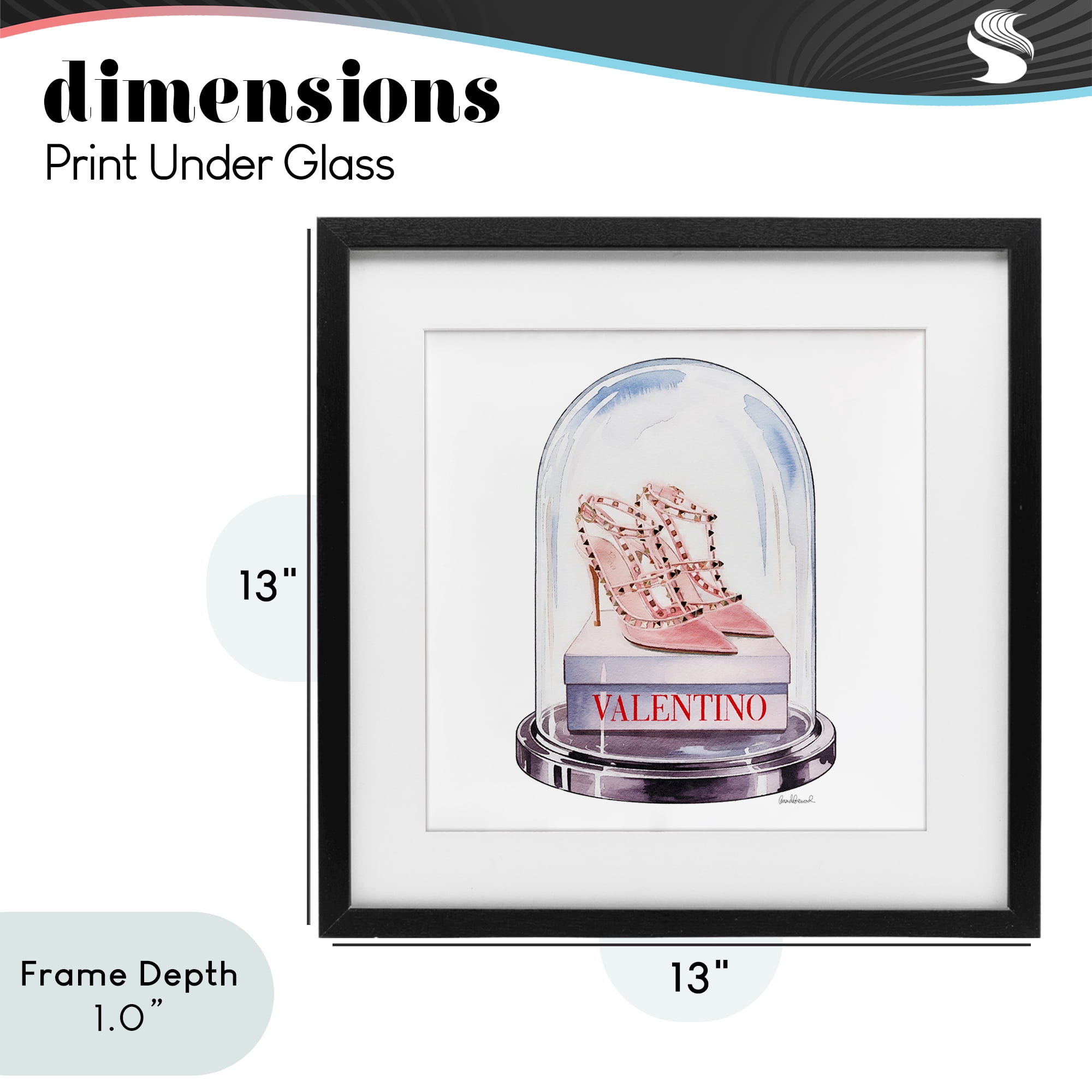 Stupell Industries Pink Heels in Bell Jar Black Framed Print Under Glass, design by Amanda Greenwood