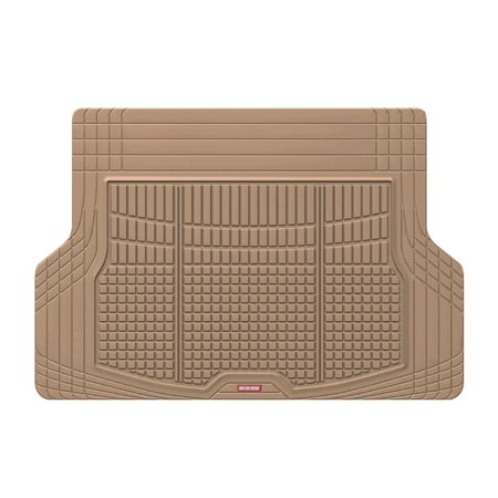 Motor Trend FlexTough Rear Cargo Mat – Heavy-Duty Trimmable Car Trunk Mat for Back of SUV, Universal Rear Cargo Liner for SUV, Flexible Trunk Liner, Automotive Floor Mats & Cargo Liners (Beige)
