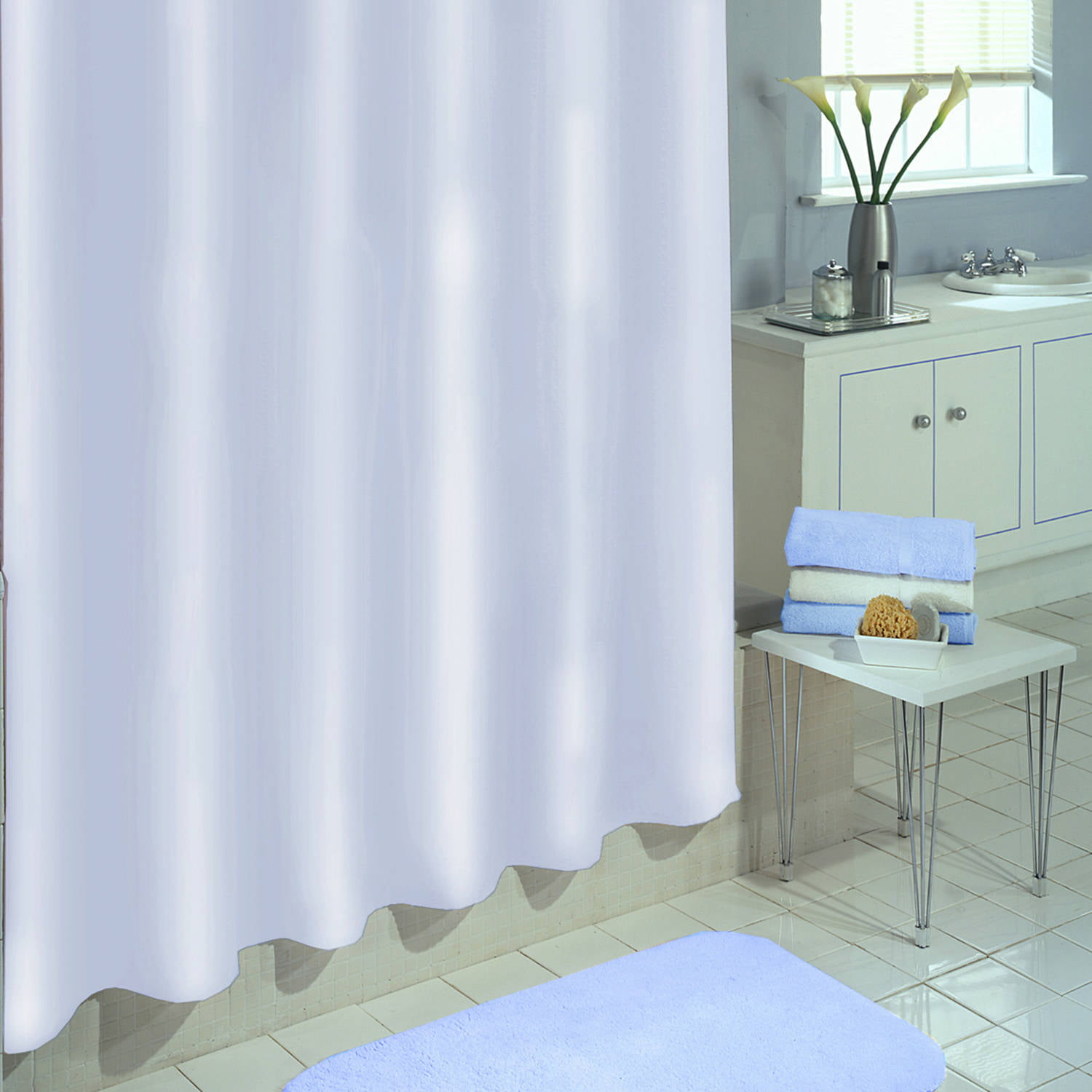 H x 71 in Excell  70 in W Ivory  Solid  Shower Curtain 