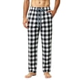 thumbnail image 4 of TKKCS Mens Buffalo Plaid Lounge Pants Relaxed Fit Straight Leg Casual Sleepwear Elastic Waist Drawstring Pajama Pants with Pockets Gray XL, 4 of 7