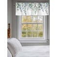 thumbnail image 3 of Valances for Windows Spring Eucalyptus Leaf Green Watercolor Rod Pocket Short Curtain for Bathroom Living Room Bedroom Fallen Leaves on White 1 Panel 42x12in, 3 of 9