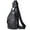 Black, variant on Men's Leather Sling Bag Waterproof Crossbody Pack Chest Shoulder Backpack for Hiking Cycling Mountaineering Travelling
