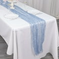 thumbnail image 2 of Efavormart 9ft Dusty Blue Sheer Crinkled Organza Table Runner, Premium Shimmer Chiffon Layered Table Runner, 2 of 11
