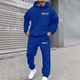 thumbnail image 2 of Men's Letter Print Hooded Sweatshirt Fashion Casual Athletic Pullover Sportswear Jacket, 2 of 4
