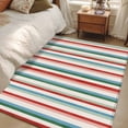 thumbnail image 4 of Red Green Blue Striped Area Rugs 4'x6', Washable Small Throw Rugs for Office Bathroom, Modern Farmhouse Stripes Indoor Outdoor Rug Non-Slip Low Pile Carpet Runner Reversible Floor Mats, 4 of 8