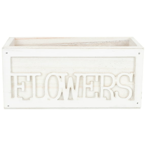 CATIEBYE Vintage White Wooden Planter Decorative Pot for Home Gardens