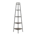 thumbnail image 4 of Pemberly Row 72" Metal and Wood Corner Bookshelf in Gray Wash, 4 of 5
