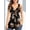 A1_Black, variant on Women's Plus Size Navy Floral Print Peplum Tank Top with Yellow Accents Wide Straps and Twist Knot