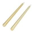 thumbnail image 2 of LED Candle Light, 2pcs LED Taper Candles Wiring Free Battery Powered  For Pet For Birthday Party For Wedding Full Spray Gold, 2 of 8