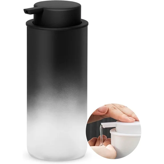 Soap Or Lotion Dispenser Black 16 Oz Countertop Refillable Dish Hand Pump
