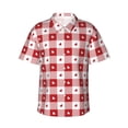 thumbnail image 2 of Picia Plaid Heart Gentle Cotton Regular Fit Short Sleeve Casual Hawaiian Shirt for Men-Large, 2 of 9