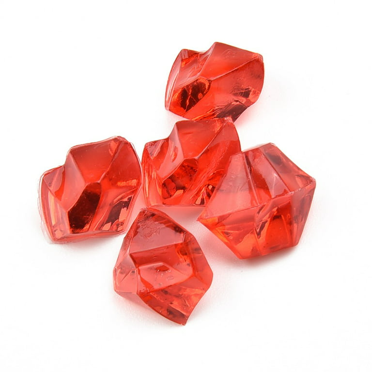 Uxcell 14x11mm Fake Ice Cube Acrylic Irregular Crushed Crystal Rocks Fake  Diamonds, Dark Pink 1 Pack (894Pcs) 