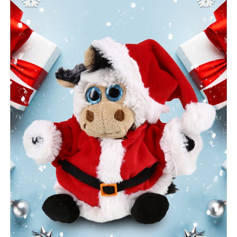 DolliBu Santa Sitting Cow Stuffed Animal Plush Toy - Super Soft Wild Animal Dress  Up with Red Santa Claus Outfit, Cute Wildlife Gift, Holiday Christmas Gift  - 7 Inches - Walmart.com