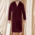 thumbnail image 3 of QHFBli Men's Fuzzy Bath Robe, Plush Long Zip Front Flannel Bathrobe Loungewear Soft Warm Cozy Spa Shower Robe for Winter, 3 of 7
