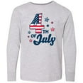 thumbnail image 3 of Inktastic 4th of July with Striped Stars Long Sleeve Youth T-Shirt, 3 of 5