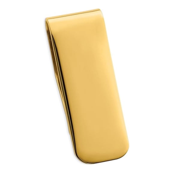 Gem & Harmony Mens Yellow Plated Stainless Steel Polished Money Clip for Men