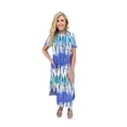thumbnail image 1 of Nouvelle Robe Ample Imprimée pour Femmes, Col Rond, Manches Courtes, Dégradé Teinture sur Nœuds, Style Tribal Décontracté, 1 of 2