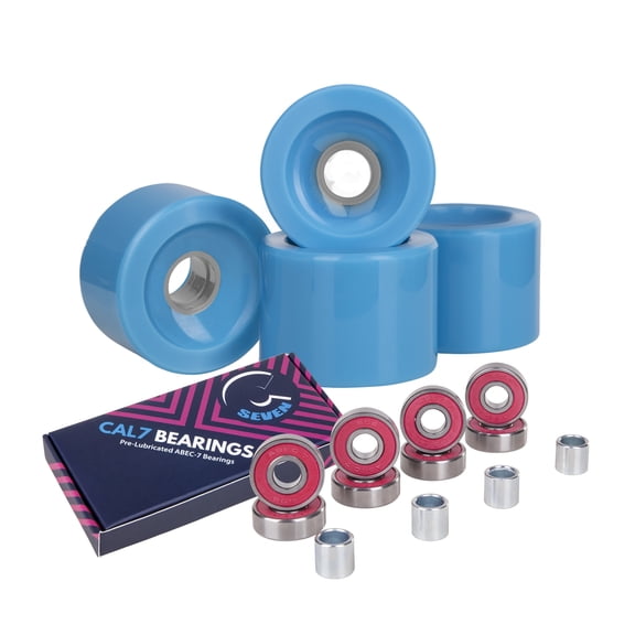 Cal 7 Polyurethane Skateboard Wheels for Street and Park 60x44mm 83A (Solid Light Blue)