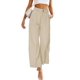 thumbnail image 1 of Pantalones de vestir casuales de pierna ancha para mujer, de estilo europeo y americano, con cintura alta y botones y bolsillos, para primavera y verano, 1 of 6
