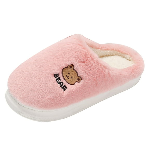 Chenyee Women's Fuzzy Scuff Slippers Thick Sole Soft Comfortable Memory Foam Non Slip Indoor House Shoes