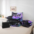 thumbnail image 6 of Homewish Gothic Spooky Butterfly 7pcs Bedding Comforter Set,Boho Skull Queen Bedding Sets,Purple Black Queen Sheet Sets For Girls Kids,Luxury Bedroom Decor Reversible, 6 of 8